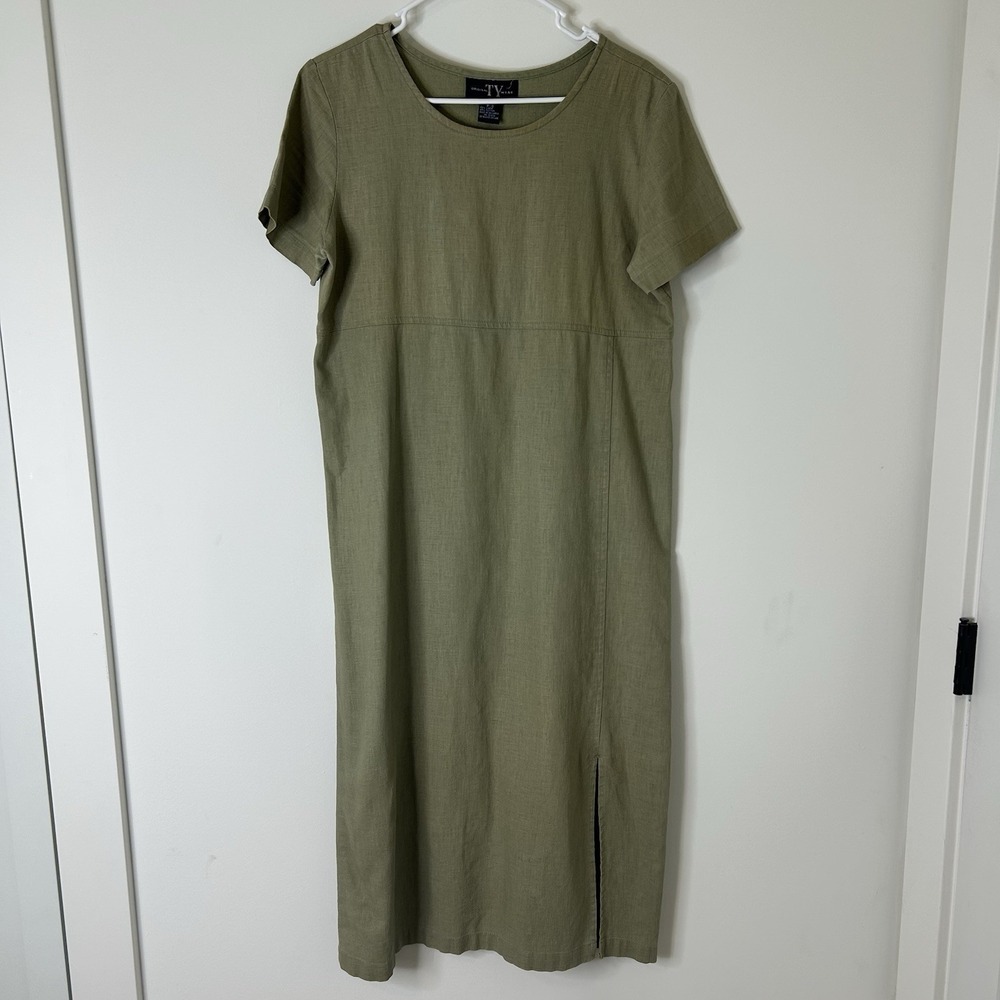 Vintage 90s Original TY Wear Linen/Cotton Dress Medium Summer Maxi Flaws